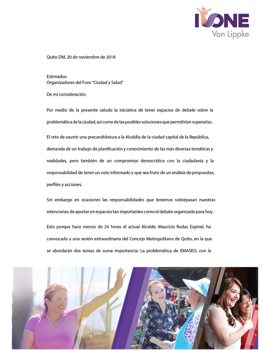IvoneEsQuito's tweet photo. Hace horas hice llegar a @octaedro mis disculpas por no asistir a #QuitoDebateSalud ya que se convocó a @ConcejoQuito para tratar el tema de @EmAseoQuito y #RegularizaciónBarrial https://t.co/g5LH0e0lBv