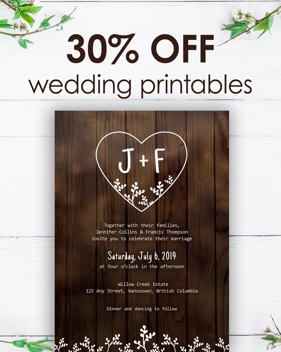 bunnydesigner's tweet photo. All wedding printables including invitations, table numbers and monogram logos are 30% off in my Etsy shop from now until November 26. https://t.co/MlTBg7SXaU
.
.
.
.
.
@etsy @etsyca #weddinginvitations #rusticinvitations #rusticwedding https://t.co/NLqBmCLYEj