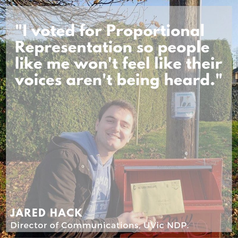 UvicNDP's tweet photo. Join Jared in voting for a system that will represent everyone by submitting your ballot before November 30th! #PRforBC https://t.co/1juQwES8iO