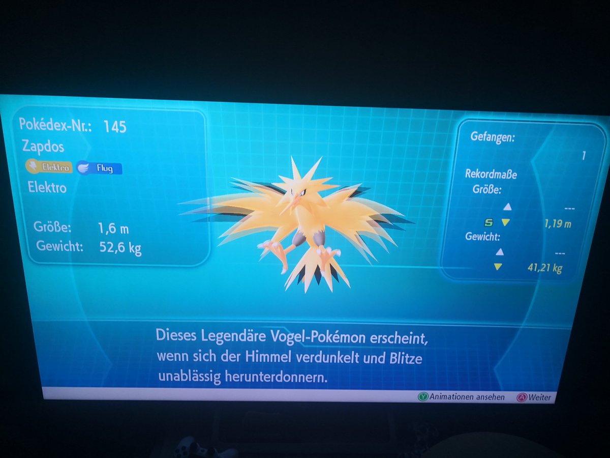 bigdome's tweet photo. My first Legendary in #PokemonLetsGo I had to #Instinct love <3 #TeamZapdos #TeamYellow #PokemonGO @SwissHydra @trnrtips https://t.co/Mk3wQHgxvE