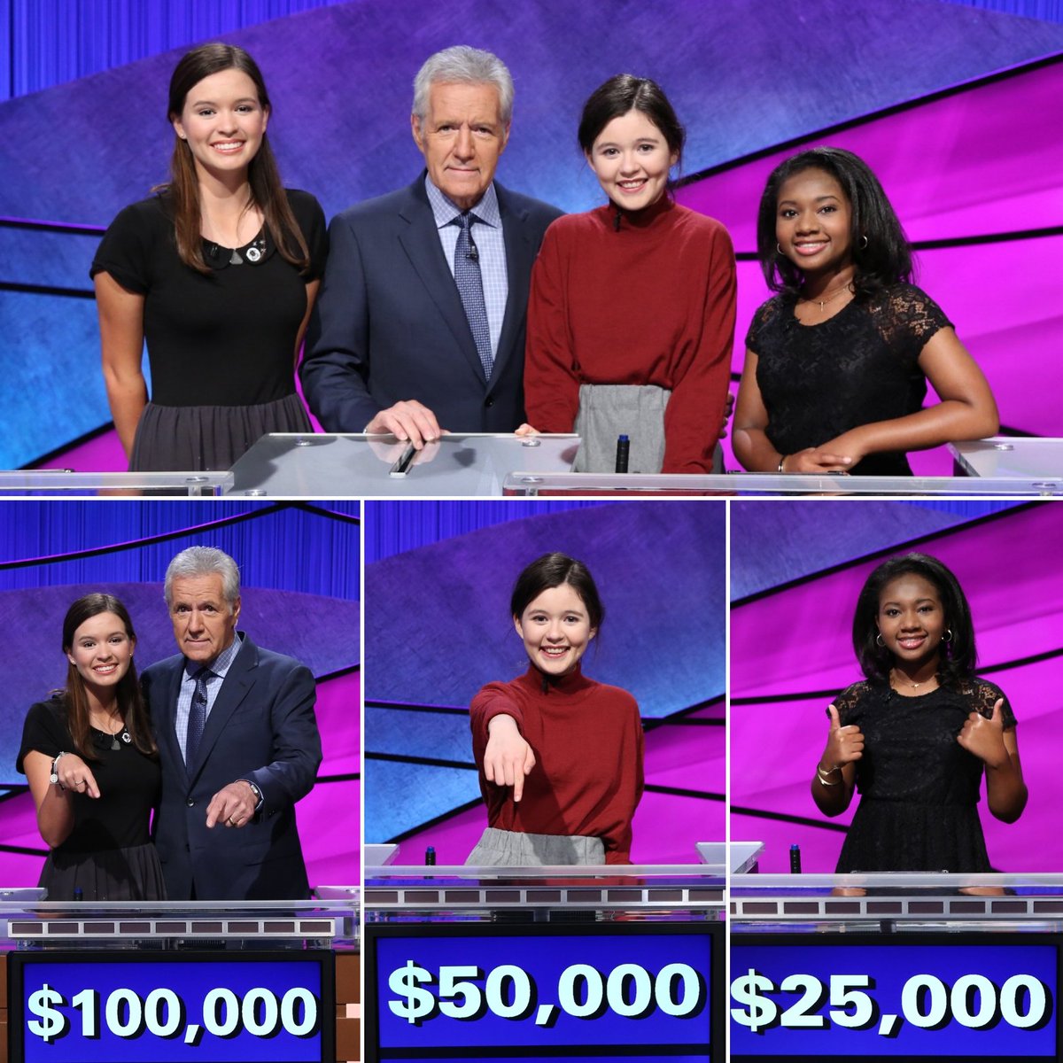 RyaCart91's tweet photo. I gotta admit, I've been watching @Jeopardy for years &amp; that was the most exciting teen tournament I have ever seen!
👏👏👏
Well done by all three young ladies: Clair Sattler, Emma Arnold, and Maya Wright! The future is very bright! 😃 #Jeopardy #JeopardyTeenTournament #GirlPower https://t.co/7iNJygtMSq