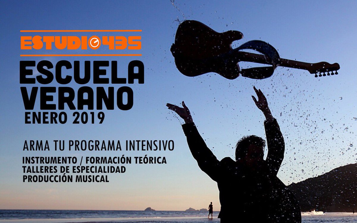 estudio435's tweet photo. Escuela de Verano / Enero 2019
Matrículas abiertas 

Arma tu programa de verano y estudia música popular como quieras. Elige tus asignaturas en https://t.co/WjXCUSp9sg y escríbenos a contacto@estudio435.cl ó llámanos al +56 9 64528595 https://t.co/ZG649LkuGR