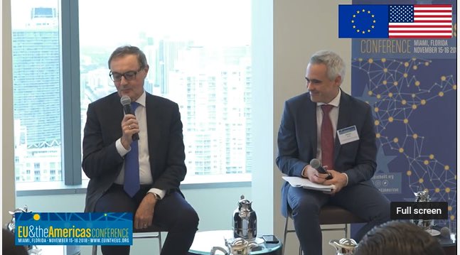 antoniopenalaw's tweet photo. Proud to have hosted the #EUAmericas conference and to have participated in a one-on-one public conversation on trade with the Ambassador of the European Union to the USA, @EUAmbUS Mr. David O’Sullivan. https://t.co/0uwsvfESSB