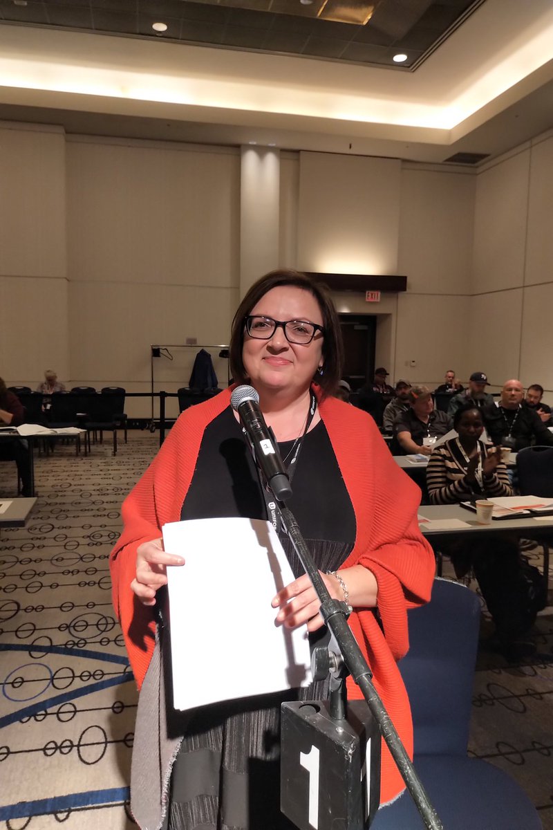 Kathaforunifor's tweet photo. Speaking on #savelocalnews & the @MAP_Canada at #BCRC2018 without responsible journalism working people would never learn the truth. https://t.co/O2CuDl9yHD