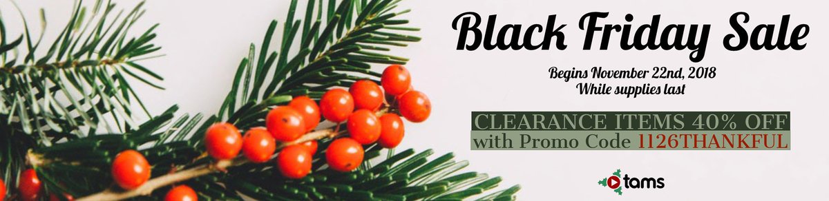 TamsComputers's tweet photo. While we are closed for the Thanksgiving weekend, our online store is having a Black Friday SALE! Use this promo code and enjoy quality tech for nearly half the price! https://t.co/tunJ0mD85E
