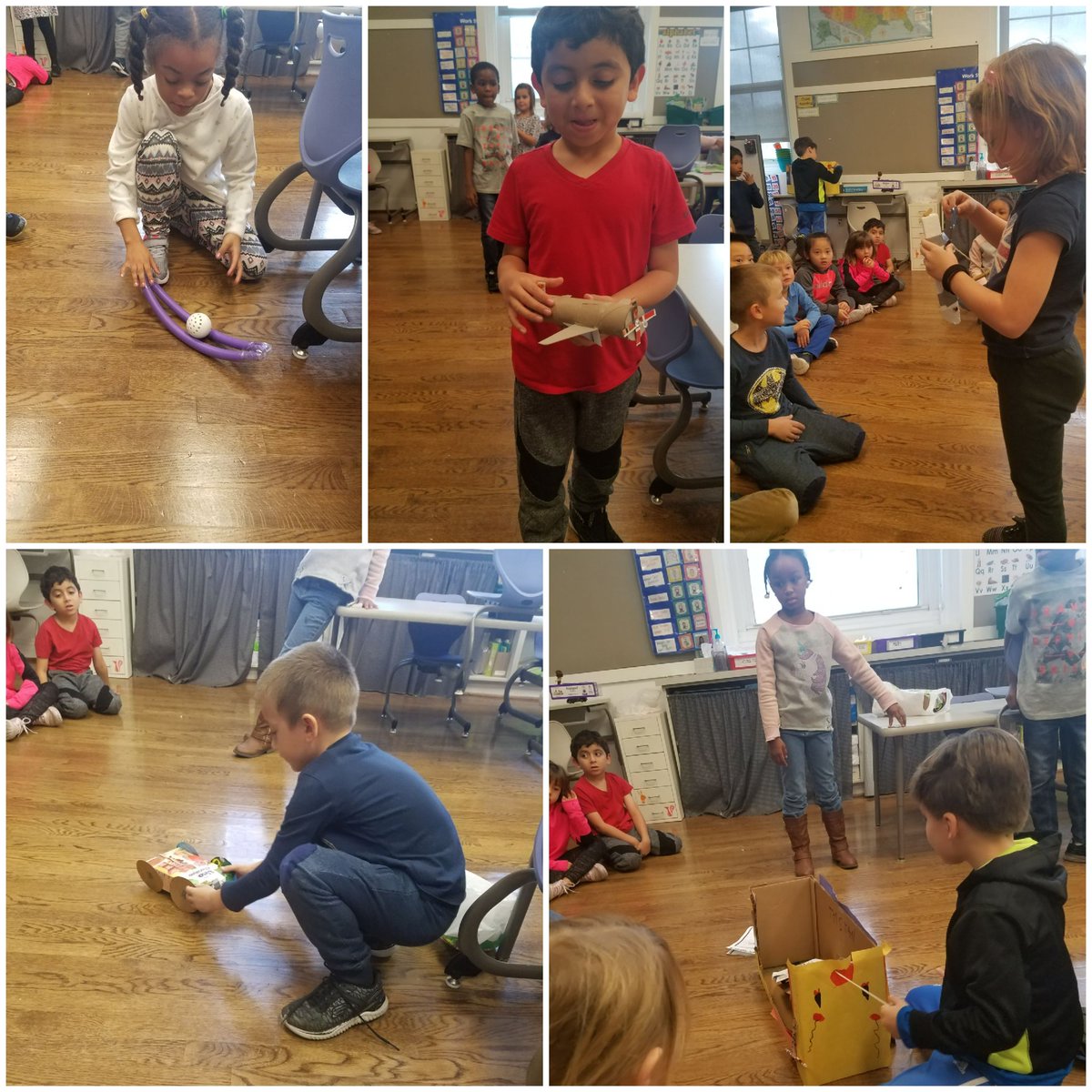FirstInRoom219's tweet photo. #TheMightyThunderstorm and their families created amazing moving projects this month. From air balloons and wind-up planes to dog walkers, ball flippers and more. #STEM #forcesofflight #FirstAtHearst https://t.co/BLYaFiJAJt