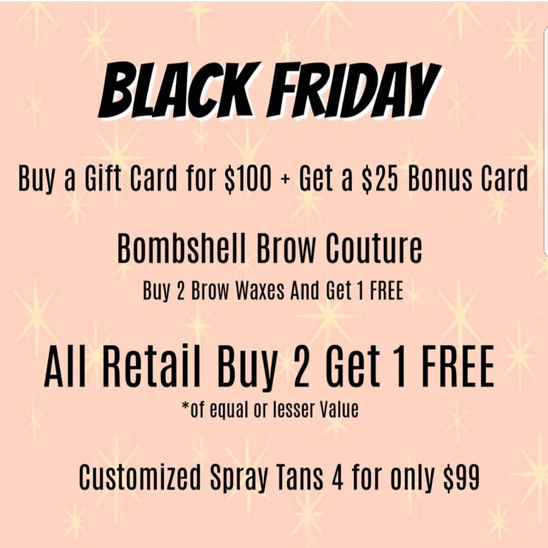 #BlackFriday at Bombshell! Dont miss out. We are located downtown and we have FREE PARKING! #DTLV #lasvegas #lasvegassalon