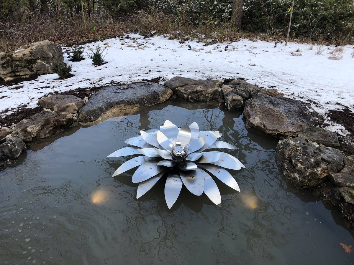 SteelCityPalms's tweet photo. We’re always so fortunate to be part of amazing projects...there were so many wow factors incorporated into this one. Today we were thrilled to introduce our latest custom creation to our clients - the #steellotus! #landscapedesign #reflectionpond  #steelart https://t.co/01J1CCon0W
