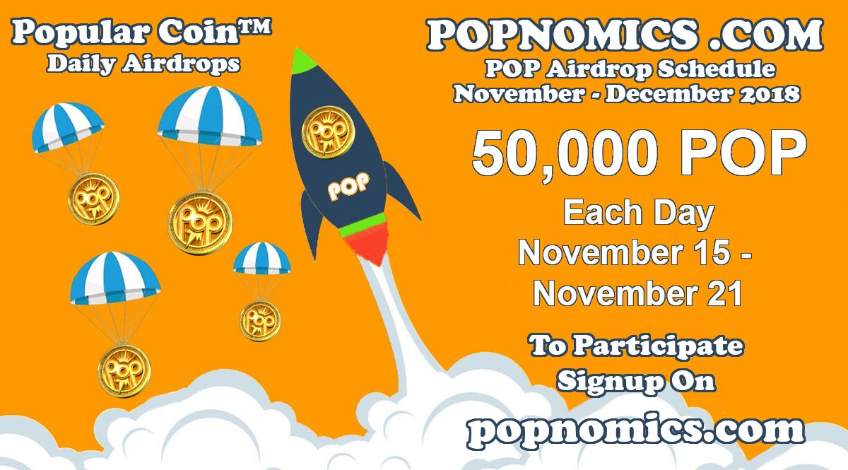 POPNOMICS_ZONE's tweet image. PopularCoin™ Airdrops on POPNOMICS™

350,000 POP to be Airdropped to Users This Week on POPNOMICS.COM!

Login at popnomics.com to get POP today and Join the Excitement!

Like and Share

#PopularCoin #POP #Airdrop #CryptoCurrency #POPNOMICS #bitcoin #altcoin
