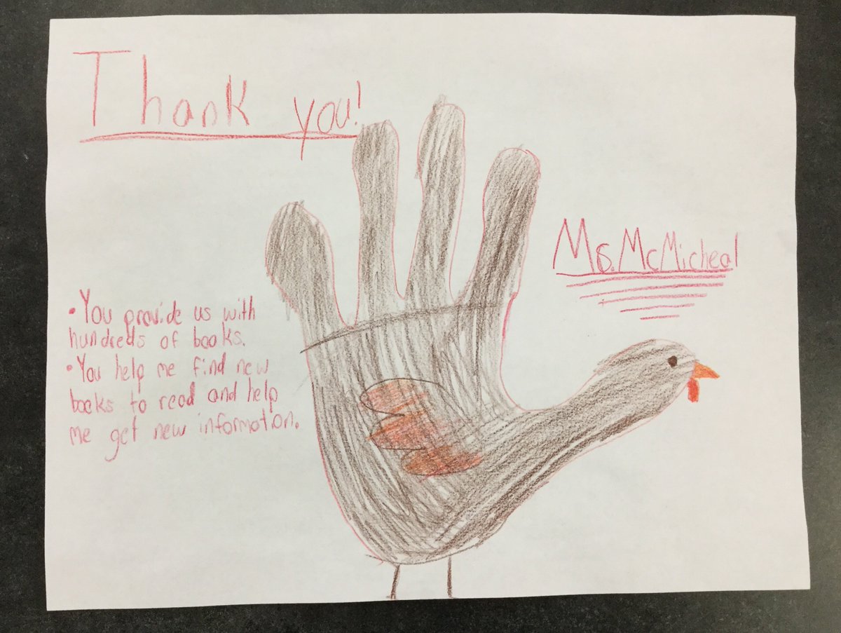 DCMSMediaCenter's tweet image. You’re welcome! 😊 I love to match all of you up with great reads and relevant information.  Thank you for my thankful turkey! 🦃  #RHSDLibraries  #ThankfulForSchoolLibraries