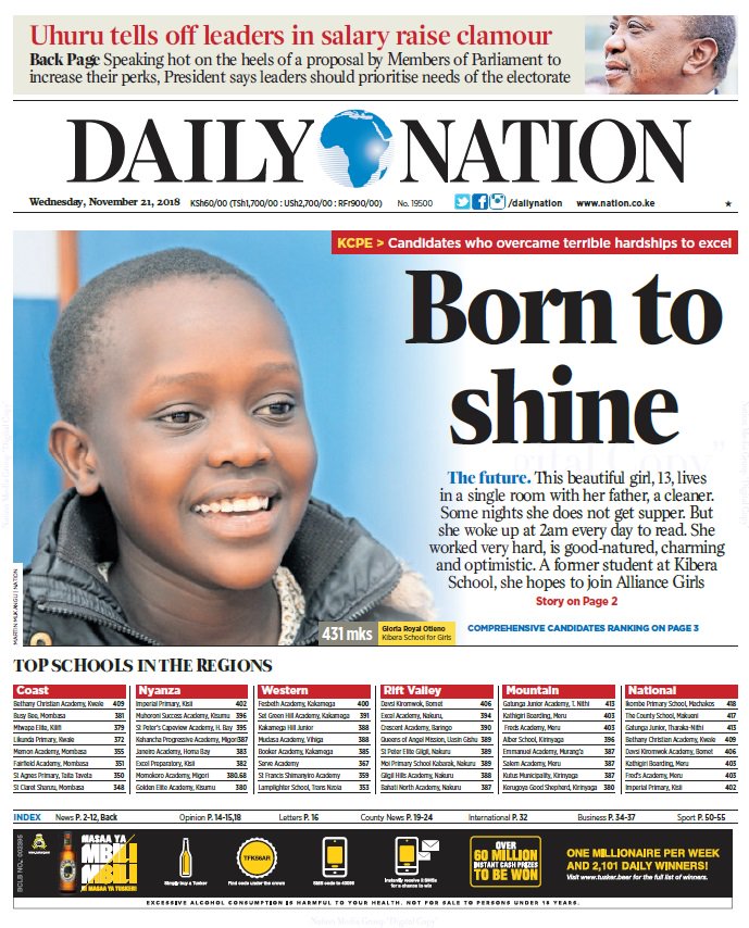 Born to shine. #KCPE2018 bit.ly/2t5G1Yt