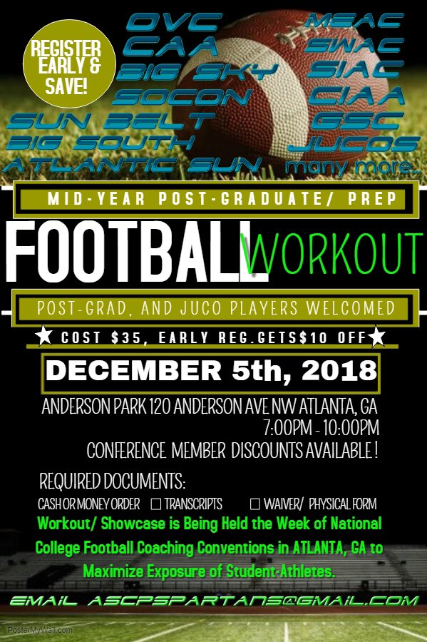 ASASpartans's tweet photo. 2017-2020 athletes welcomed. Post-graduate prep prospects and JUCO prospects will be showcased. College coaches will be in abundance as Atlanta will be host city for college coaching and recruiting conventions the week of our showcase. https://t.co/kiv5M8Aztn