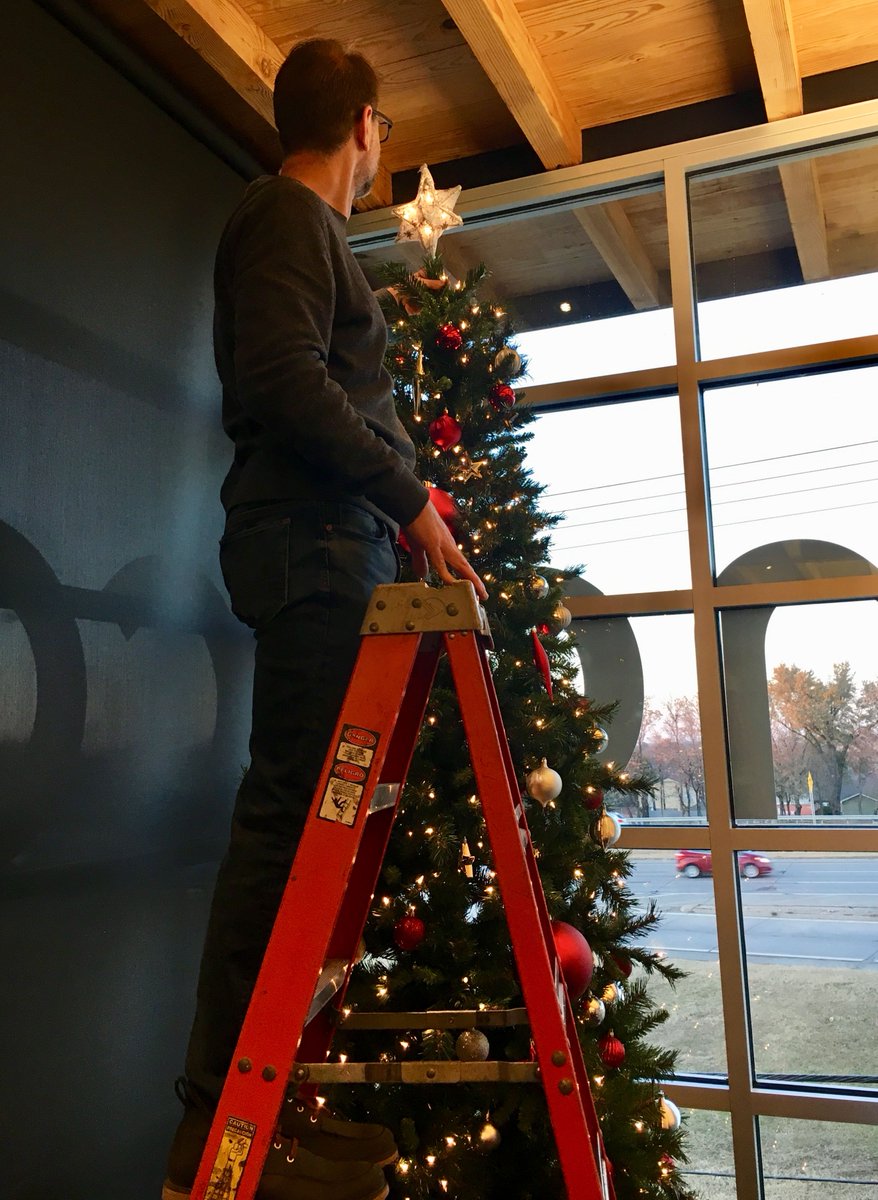 Station8Brand's tweet photo. We pulled out the holiday decorations yesterday afternoon and got to work. We love the way the tree looks from the highway at night! #holidayseason #christmastree #adagency #fireupyourbrand https://t.co/R3mho9tDW5