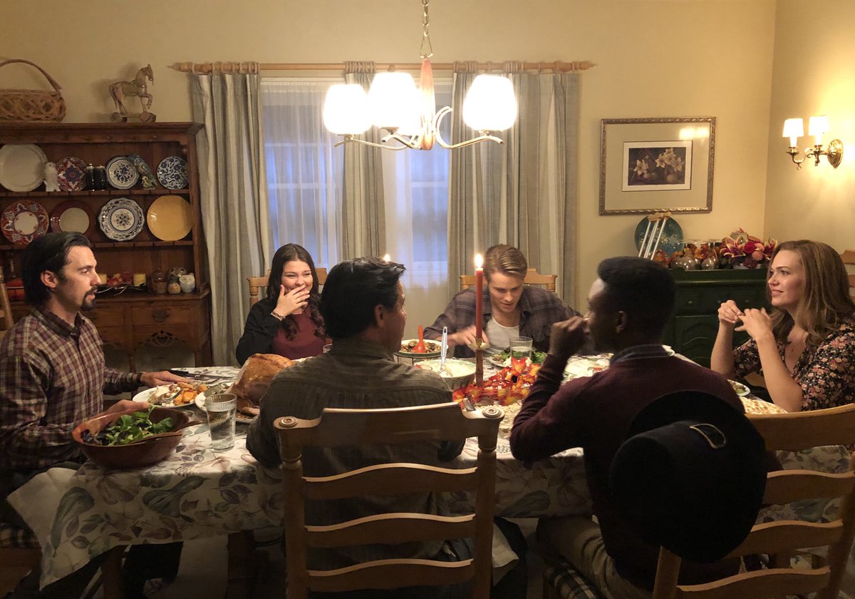 TheMandyMoore's tweet photo. Once all strangers &amp; now truly a family. I love my Pearson fam &amp; the message Randall shares. Strangers can be your most impactful people. Acquaintances can be your most impactful people. Family can be your most impactful people. Happy Thanksgiving to you &amp; yours!❤️ #ThisIsUs https://t.co/FGNpsABMeu