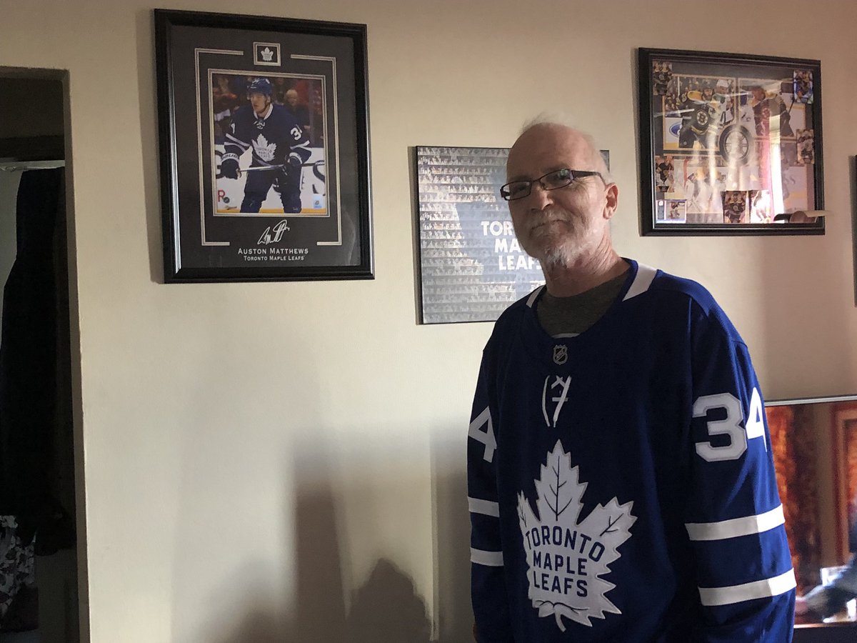 DoIt4Darcy's tweet photo. My stepfather, Darcy, is battling an aggressive form of lung cancer. His dying wish is to meet @MapleLeafs and go to a game. Please retweet this to help his dream come true. #LeafsForever #TMLTalk @LeafsPR https://t.co/W2HuVIGzNJ