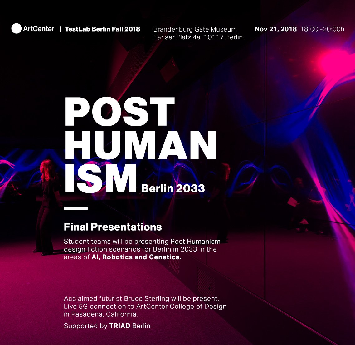 TriadBerlin's tweet photo. Join us today! Design Fiction Scenarios at the Immersive Showroom Berlin: https://t.co/msrkg5m2A1 @artcenteredu @testlabberlin1 #posthumanism #designfiction #brandenburgertormuseum #triadberlin https://t.co/JKeBxyxVTb