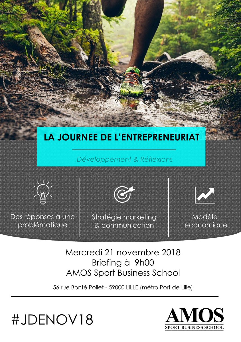 AMOS_Lille's tweet photo. La #JDENOV18, ça démarre maintenant ! Plus de 200 étudiants @AMOS_Lille vont travailler sur le développement (notamment international), d'un Trail qui accueille environ 5000 participants. Merci au #NTMF pour sa confiance ! #trail #nord #entrepreneuriat https://t.co/gqnB5xnHZX