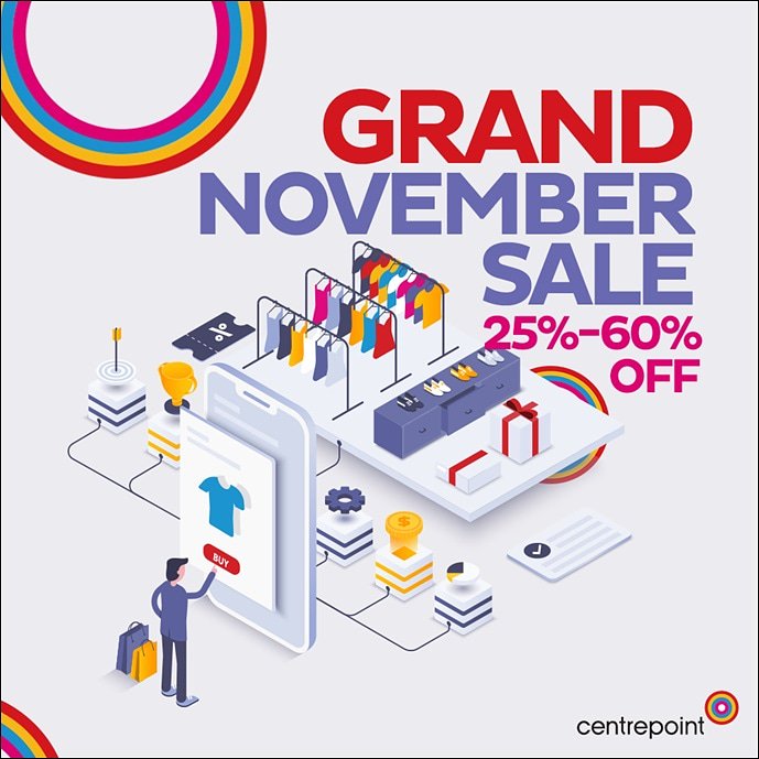 AlJimiMallAlain's tweet photo. Grand November sale is on, order online from CentrePoint and get 25%-60% on selected items.

#UAE #AlAin #AlJimiMallAlAin #AlJimiMall #centerpointuae #centerpoint https://t.co/o4h7DgNXaV