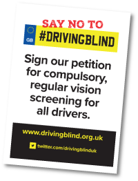 DrivingBlindUK's tweet photo. Get behind the #DrivingBlind campaign this #RoadSafetyWeek and rally support for a crucial change in the law to prevent deaths and injuries on the road. Visit https://t.co/2ban8BmNfp https://t.co/mgSxn286LQ