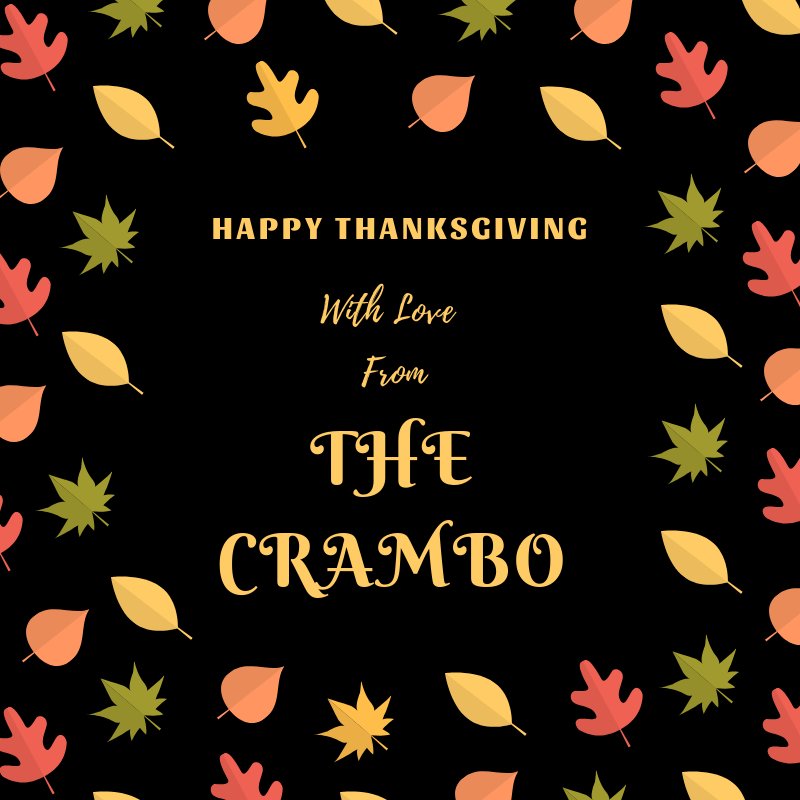 thecrambo's tweet photo. Happy Thanksgiving https://t.co/aNad4og517
