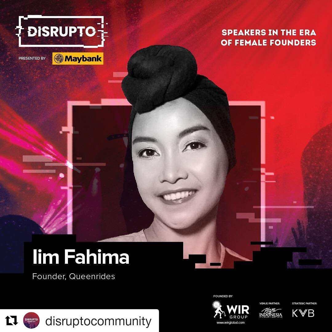 iimfahima's tweet photo. I will speak about The Era of Female Founder. CU this weekend!
・・・
Ms. Iim Fahima is the Founder of Queenrides, an online-offline community platform dedicated to empower women to ride/drive safely using feminine approach Safety, Style, Beauty. Find @iimfahima at #Disrupto https://t.co/ZQC3bxdmhu