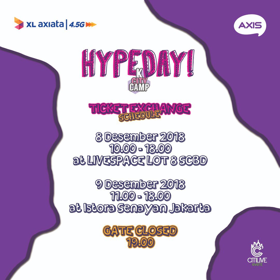 CitiliveEvent's tweet photo. Ticket Exchange Schedule: 8 Dec 2018, 10.00-18.00 at livespace lot 8 scbd / 9 Dec 2018, 11.00-18.00 at istora senayan. For meet and greet winner will be contact by email. And Gate closed at 19.00 ‼️⠀
#citiliveevent #korea #music #entertainment #clc #girlfriend #kpop #jakarta https://t.co/XL02mZRXot
