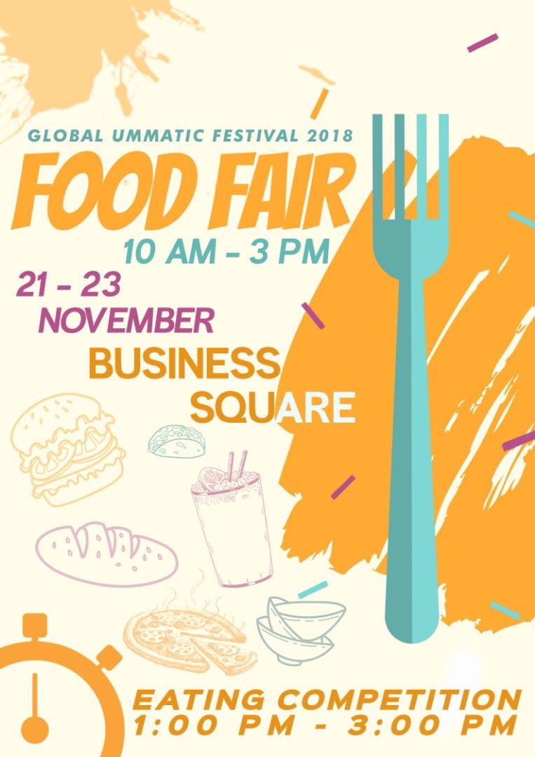 Guf2018's tweet photo. [FOOD FAIR UPDATE]

GUYS QUICK GET YOU AND YOUR EMPTY STOMACH TO THE BUSINESS SQUARE FOR ALL THESE DELICIOUS FOOD!

#GUF2018 #LETSUMMATIC https://t.co/YTxsZXf7or