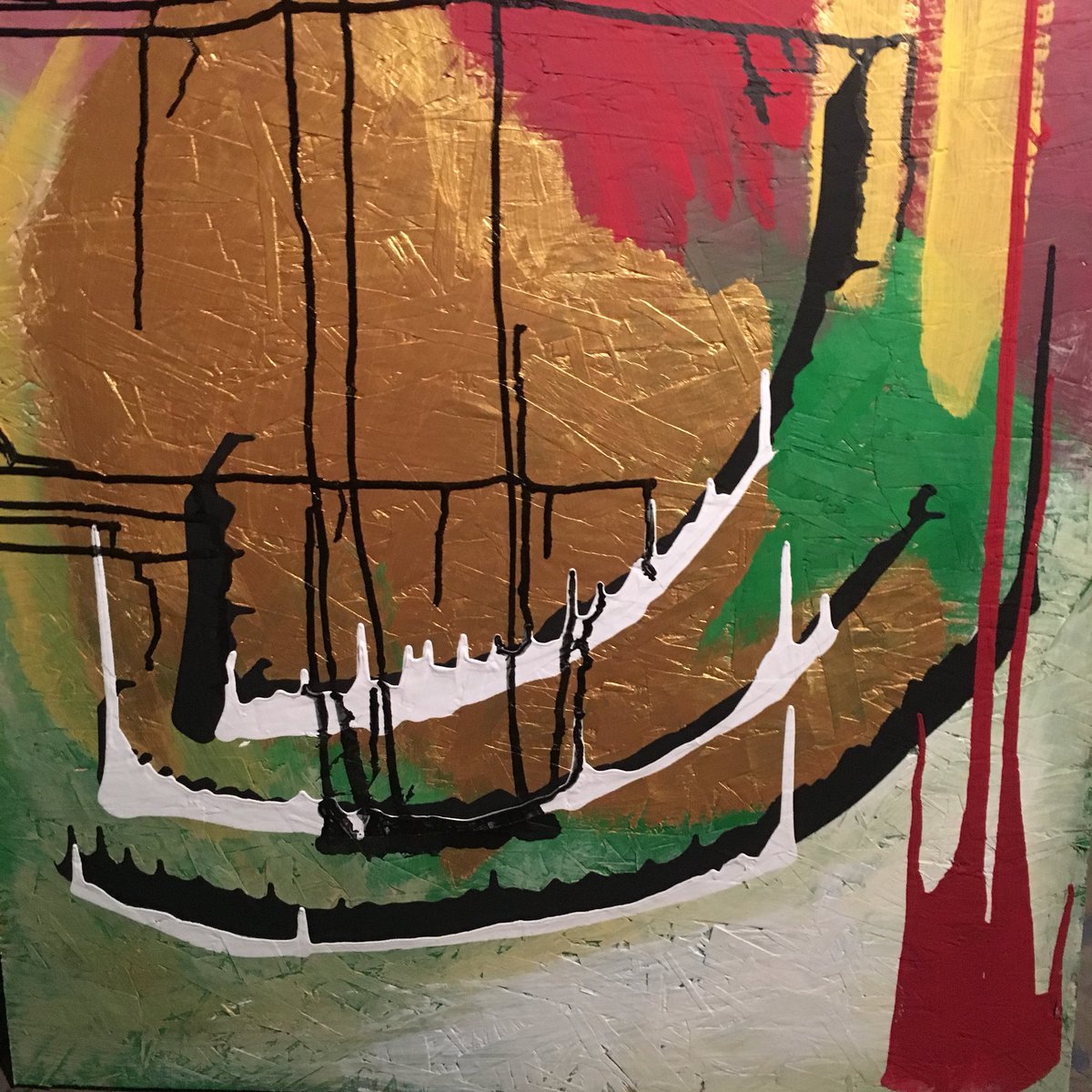 Highhands_'s tweet image. aaooogah. Acrylic on junk wood 25.5 x 48 (minis the top right chunk). A wolf and a man.  #highhands #highart #merijuanamotivated #stoner #stonerart #cannabiscommunity #cannabis #420 #hightimes #merijuana #nofilter #yycart #yycartist #calgaryart #calgaryartist #canadianartist