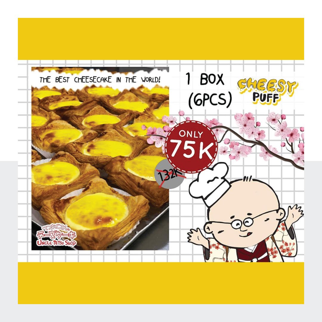 GetDiskon's tweet photo. Sampai tanggal 25 november, cheesy puff Uncle Tetsu cuma 75K dari 132K! Have some cheesy snack for your happy day! ;)

#getdiskon #promo #uncletetsu https://t.co/E2NlFxQNo1