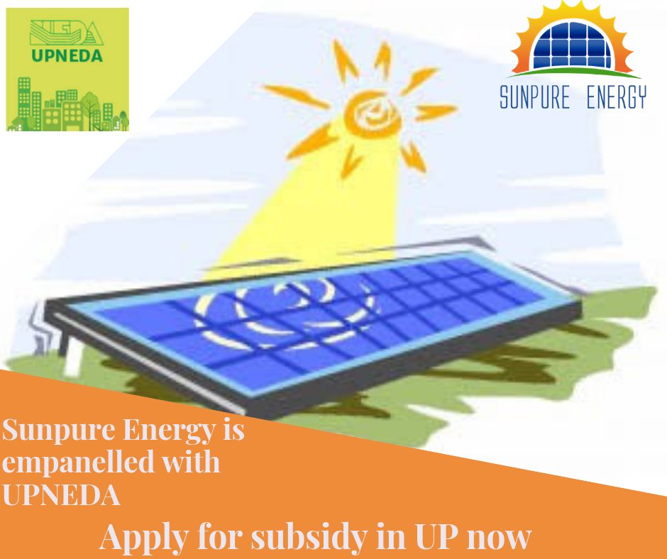 Sunpure_Energy's tweet photo. #SunpureEnergy is empanelled in UPNEDA, Avail subsidy on Solar Power Plants in UP through us #upneda #uttarpradesh #subsidyonsolar #solarpowerplant #rooftopsolar #solarpower #renewableenergy #solarpower #solarpanel #lucknow #meerut #noida #ghaziabad #prayagraj https://t.co/HF4Y5xusbq