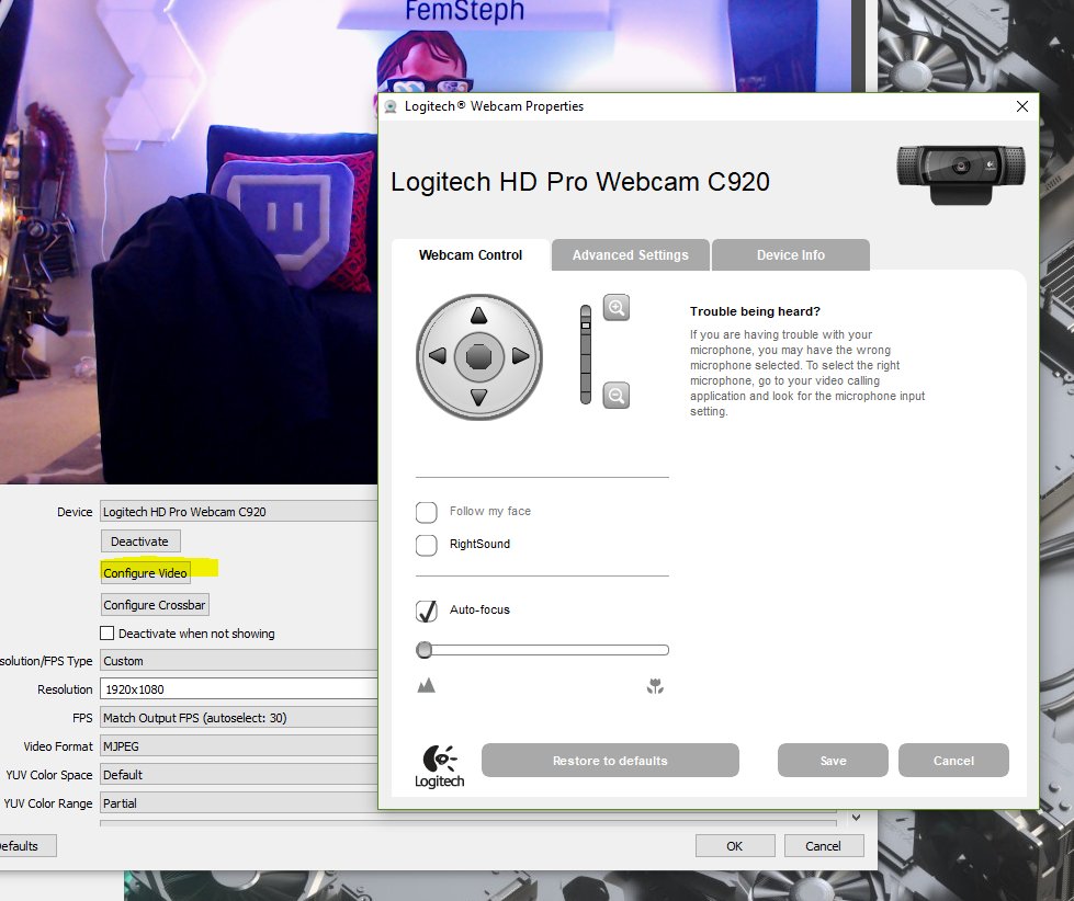 Stephanie on X: "Does anyone know why the C920 is the only @Logitech webcam  that uses Logitech software when opening the video configuration in OBS?  Both the Brio and C922 use this