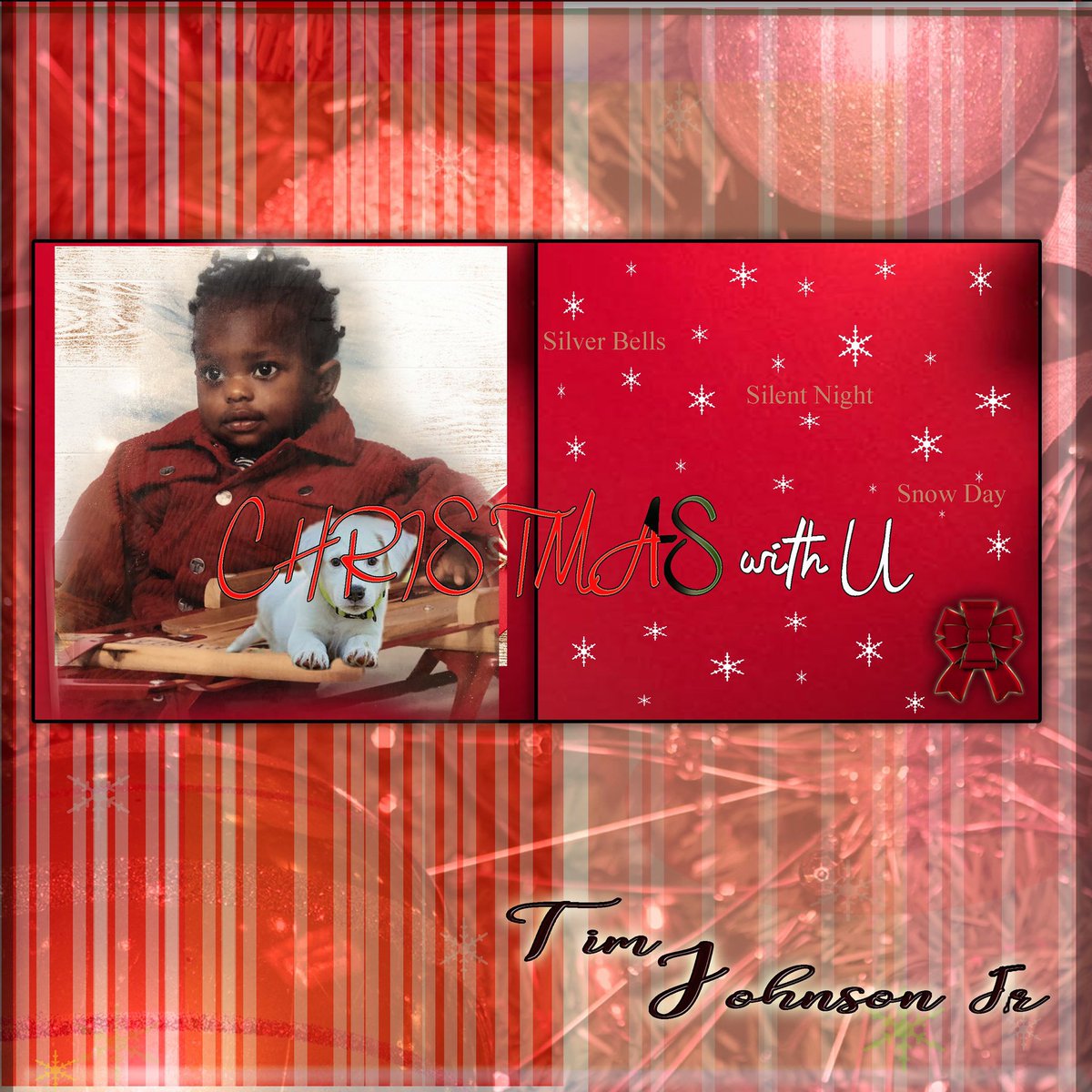 Thetimjohnsonjr's tweet photo. CHRISTMAS WITH U IS OUT NOW! STREAM ON ALL DIGITAL PLATFORMS!!! I HOPE YOU ALL MAKE ALL THESE SONGS YOURS THIS HOLIDAY SEASON! 
#christmaswithu #christmas #music #vibes #timjohnsonjr #silentnight #silverbells #snowday https://t.co/Obz956fBn0