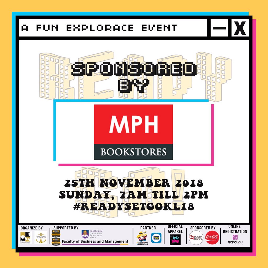 luxmana_ev's tweet photo. We are glad to announced that MPH Is one of our sponsors for “Ready Set Go!” Fun Explorace
.
.
“Ready Set Go!” Fun Explorace
A fun leisure explorace to be enjoyed
📍 Botanical Garden, Kuala Lumpur
🗓 25 November 2018
⏱ 7:00AM to 2:00PM

#luxmanaev #readysetgokl18 https://t.co/a8kqT8e1SN