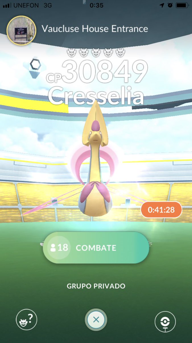 ByALEXXX_'s tweet image. Sídney, 🇦🇺 
•Ex Raid Gym•  **Vaucluse House Entrance   **
 T5: Cresselia
Team: INSTINCT⚡️
Weather: **BOOSTED🌪**
Time Remaining 41:00
*Enter at gym timer:✨**35:00,30:00**✨

```-33.854317,151.272755
```
 @StardustPokmnGO  @CapMardo @KExpass