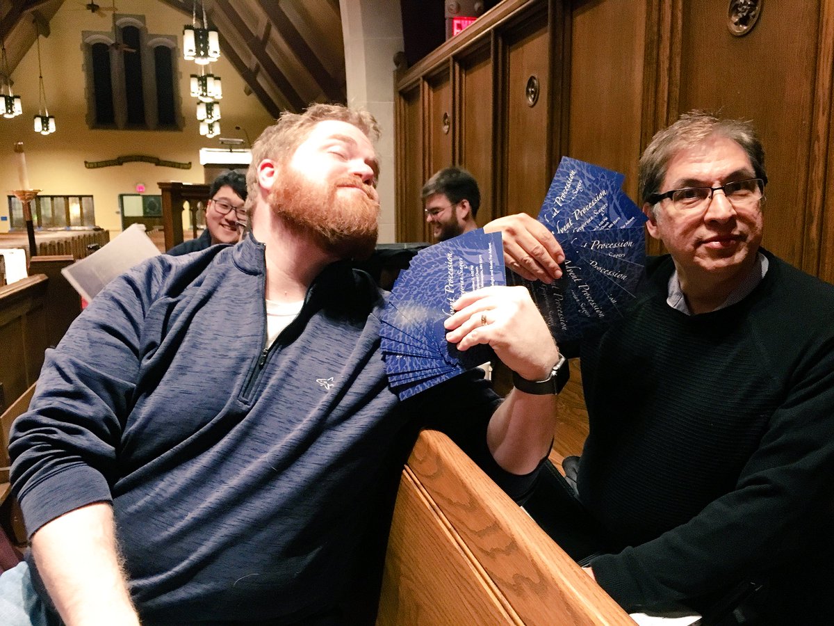 gregoriansinger's tweet photo. Don’t mind us just fanning over our beautiful postcards for the upcoming concert... #choirlife #AdventProcession https://t.co/ZFv6dN3fr7