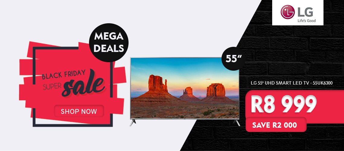 Gettingadeal's tweet image. Black Friday launched early!!!
Visit gettingadeal.co.za now get the LG 55” UHD Smart for R8999 (Save R2000) @LGSouthAfrica #BlackFriday #shoponline #PriceCheckBlackFriday #bestdealsever #gettingadeal