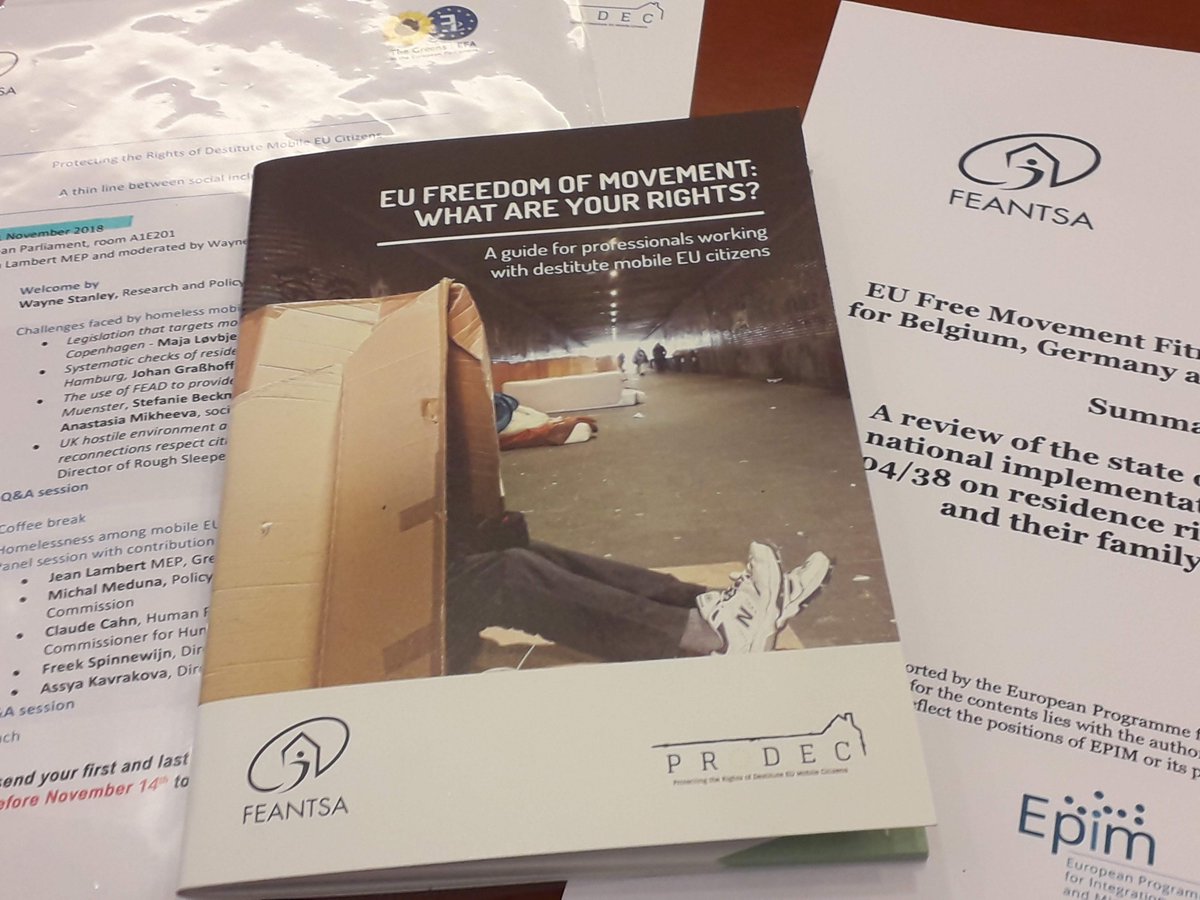 Sp_sangeeta's tweet image. Second meeting of the #PRODEC project: Protecting the #Rights of Destitute EU mobile Citizens led by @maurostriano from @FEANTSA . Talking today at the #EP ab the challenges faced by #homeless mobile citizens in #Copenhagen #Hamburg #Berlin #Muenster and #UK