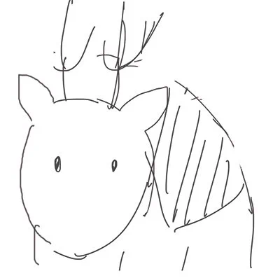 数年前、仕事で(真面目に)描いたトナカイのラフです😐動物難しい… 