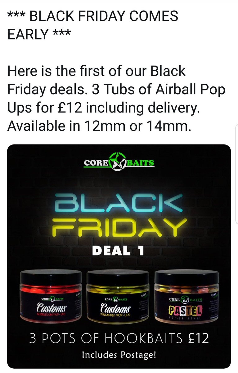 petertheman96's tweet photo. Awesome deal here from @CoreBaits_uk
#nohypejustbait #getonthecore https://t.co/s6Z4QL8pmS