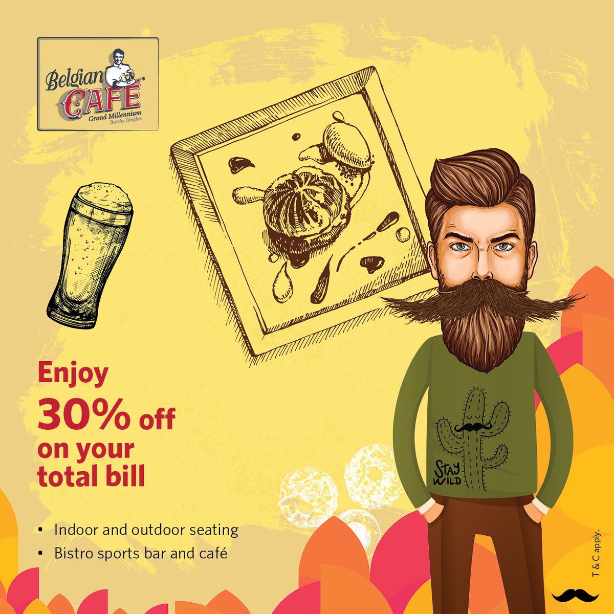 Grow your MO! Movember is here. 
If you have a mustache – We want to see you. Come Enjoy an evening at Belgium Beer Café at Grand Millennium Hotel. 
#GrandMillenniumDubai #MillenniumHotels #BelgianCafe #BelgianFood #MyDubai #Dubai #DubaiRestaurants #DubaiDining #Beer #foodporn