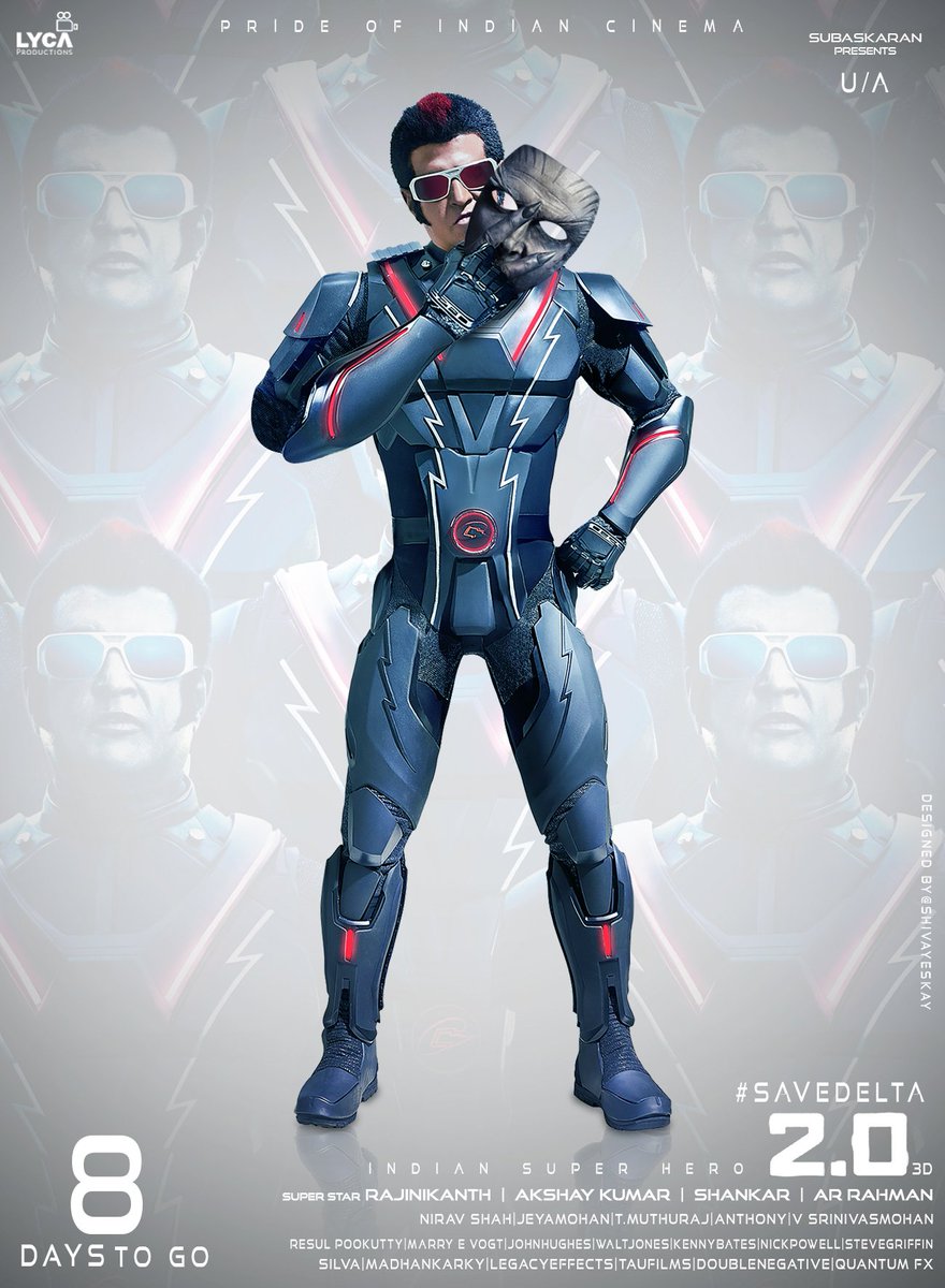notchandranshu's tweet photo. Can't Wait For It #2Point0FromNov29 #2Point0 #AkshayKumar #thefifthforce @2Point0movie @LycaProductions @shankarshanmugh #SaveDelta https://t.co/YqSFLuKcFs