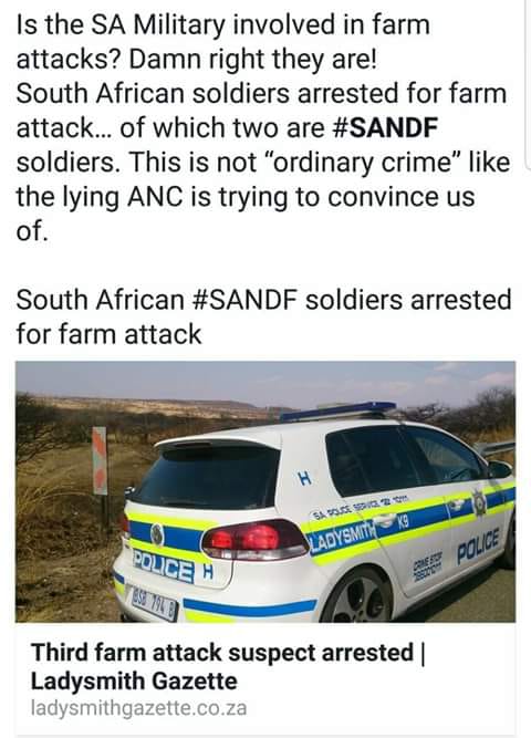 Dieselbul's tweet photo. Just read this article from the Ladysmith Gazette, now this is just unbelievable. I wonder why farm attacks are being down played. This does not go well for our government credibility https://t.co/J38V68aanG