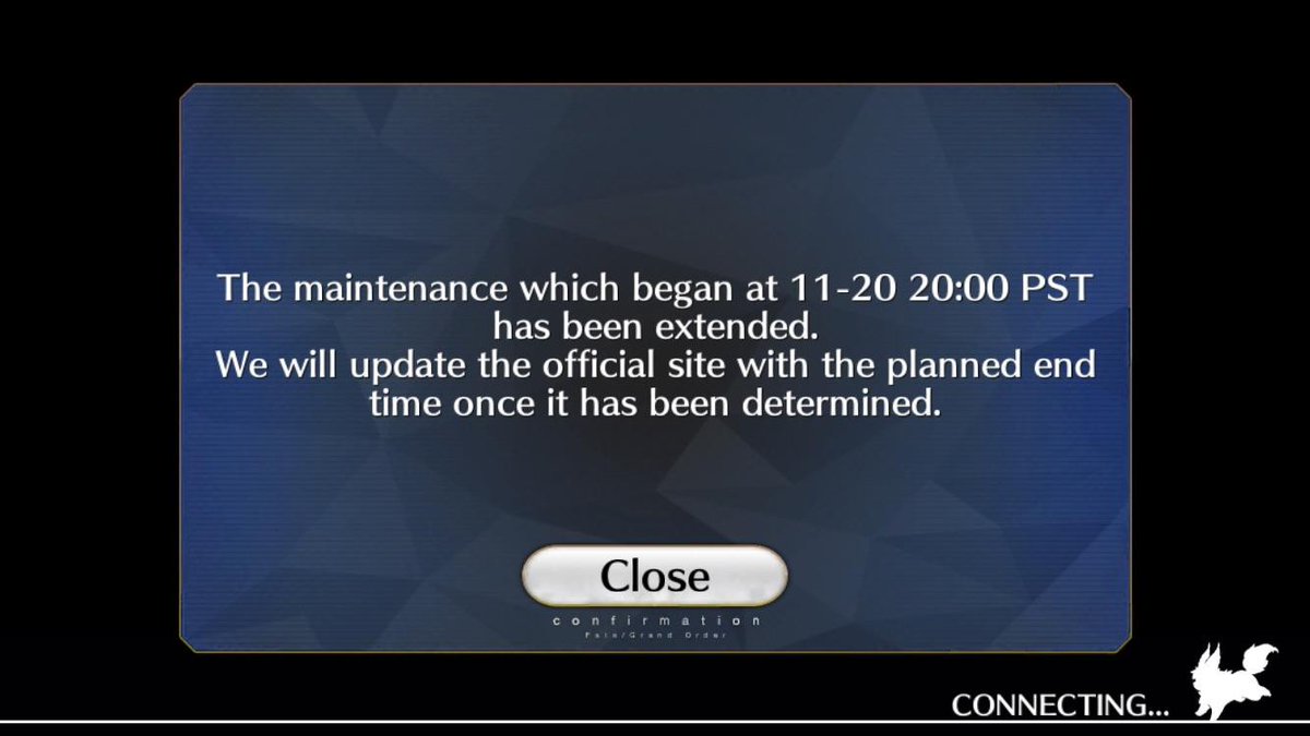 Maintenance has been extended. #FGO redd.it/9z0mvv
