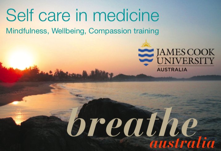 breathecoaching's tweet photo. Exited to be starting the next stage of our self care in medicine program at JCU starting soon @Simone_Ross1 @JCUMedDent @jcu JCU taking a lead in #selfceare #mindfulness and #resilience for their students https://t.co/t7KHMLXCdT