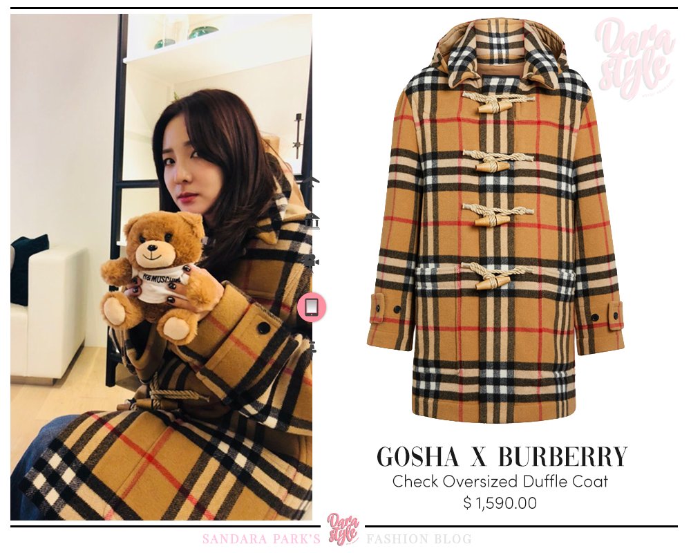 gosha x burberry check oversized duffle coat