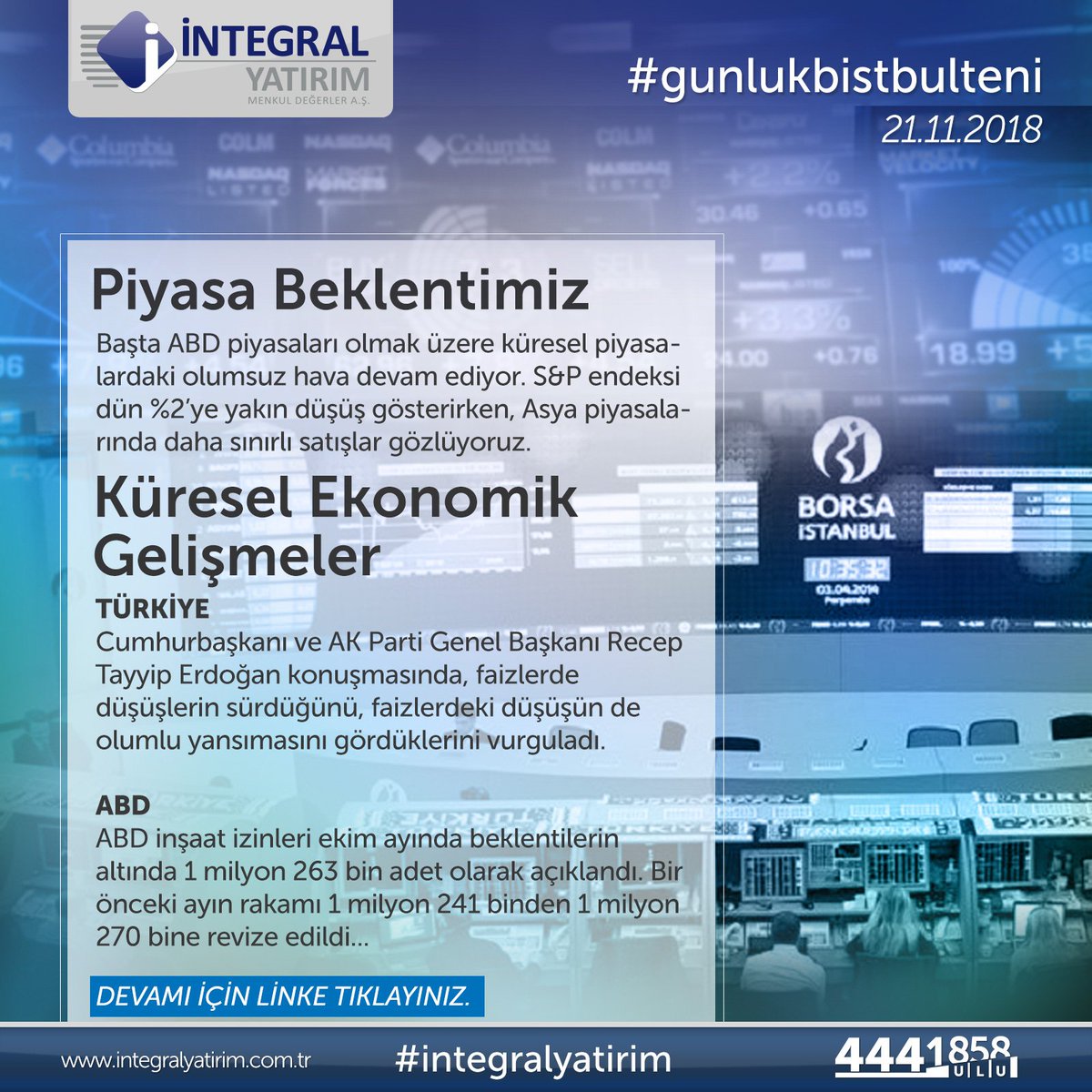 Günlük bist bültenimize linkten ulaşabilirsiniz.
goo.gl/K3kiGt
#integralyatirim #analiz #gunlukbistbulteni