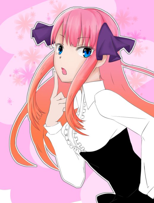 姫宮 ゆん （そこの星詠みゆんのゲーム垢）さんがTwitterに投稿した中野二乃(五等分の花嫁)のイラスト。