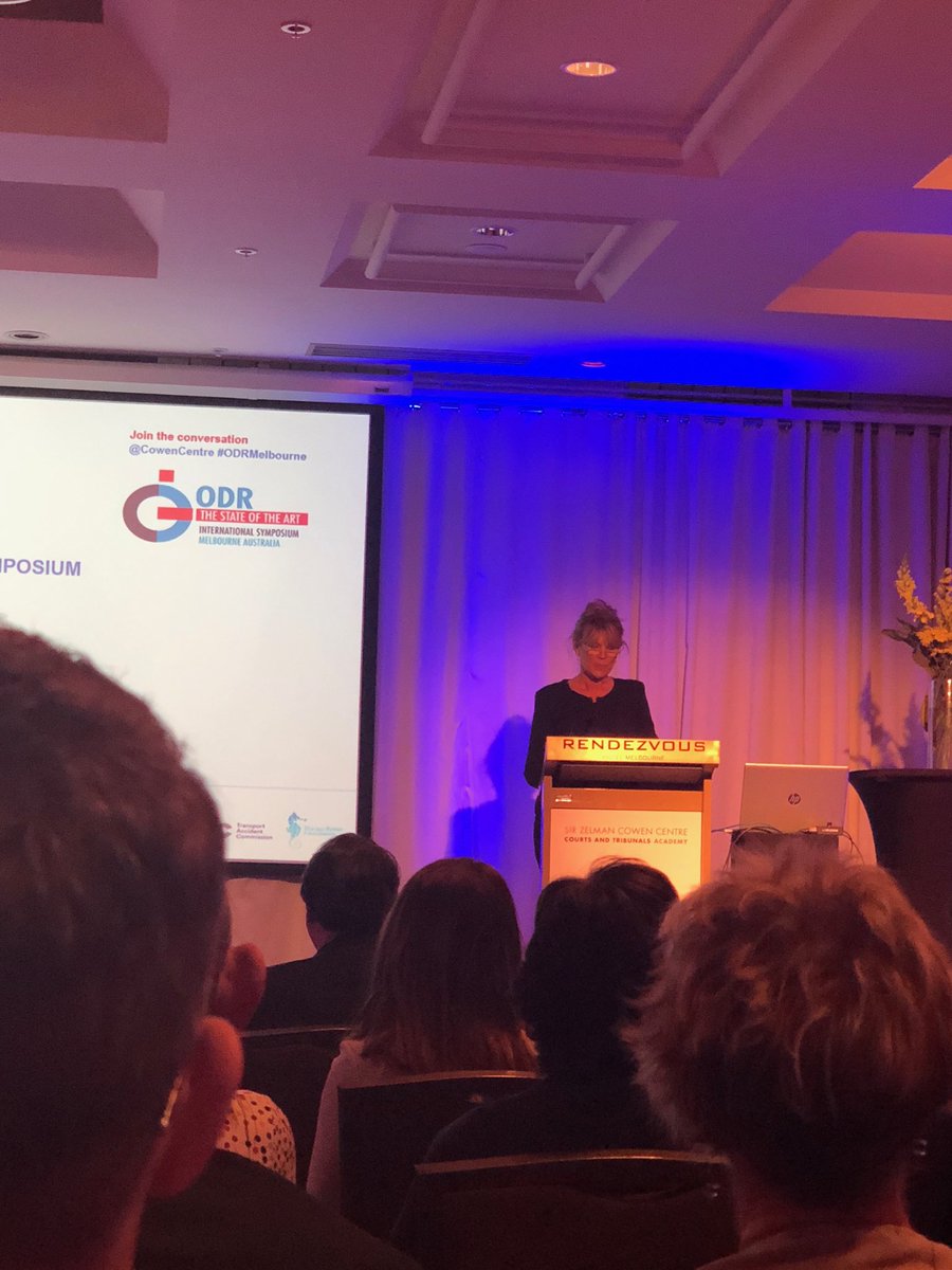 boardroomres's tweet photo. Justice Michelle Quigley QC, President  of the Victorian Civil and Administrative Tribunal launches the Symposium “ODR -The State of the Art” in Melbourne. Talks of VCAT’s commitment to #ODR #ODRMelbourne ⁦@CowenCentre⁩ https://t.co/t1g6InFFii