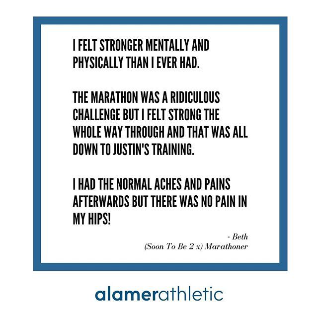 alamerathletic's tweet photo. //⁣
Stronger Together⁣
//⁣
From an Osteoarthritis Diagnosis and being told to stop running, to a first marathon (and now a pretty consistent 35-40 miles per week) ⁣
//⁣
When I started working with Beth I said ‘I’ll be doing my job right if you do… https://t.co/C2mWwKpZqK https://t.co/GY0bXX6q6s
