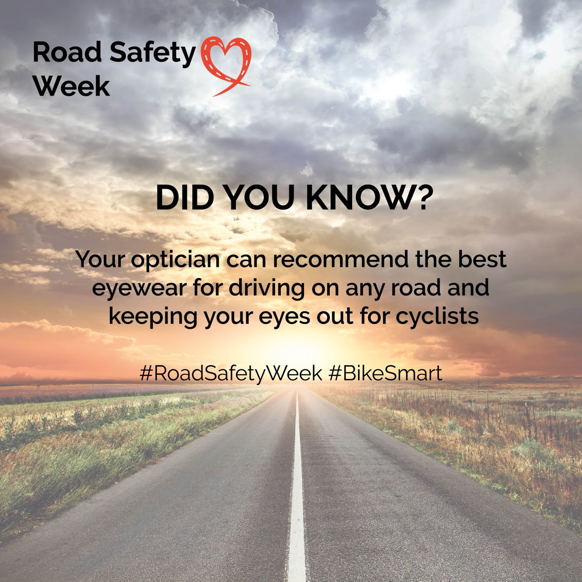 EyeBellamyIrth's tweet photo. This week is #RoadSafetyWeek, this year's theme is about the importance of protecting those on two wheels by being #BikeSmart. Keep your eyes peeled! #regulareyechecks https://t.co/qBTQ9qpqQ6